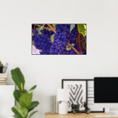 Big Bunch van Juicy Paarse druiven Poster (Thuiskantoor)