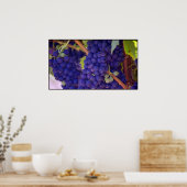 Big Bunch van Juicy Paarse druiven Poster (Keuken)