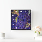 Big Bunch van Juicy Paarse druiven Vierkante Klok (Huis)