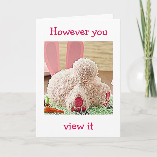 BIG BUNNY BUTT EN BIG EASTER WENSEN VOOR JOU FEESTDAGEN KAART (Voorkant)