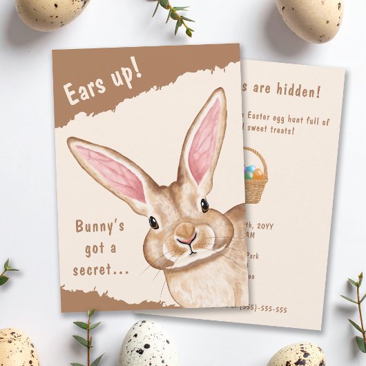 Big Bunny Ears Cute Kids' Easter Egg Hunt Kaart