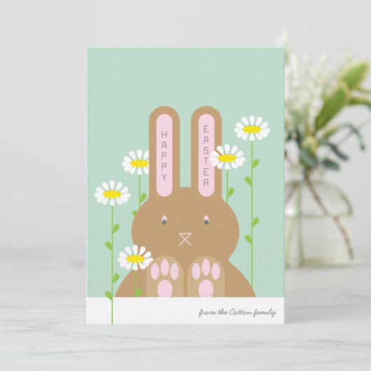 Big Bunny Feestdagenkaart (Staand voorkant)