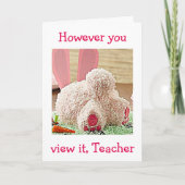 BIG BUNNY MAAR/BIG EASTER WISH VOOR U "TEACHER" FEESTDAGEN KAART (Voorkant)