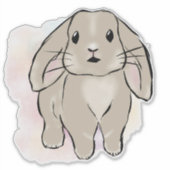 Big bunny watercolor  sticker (Voorkant)