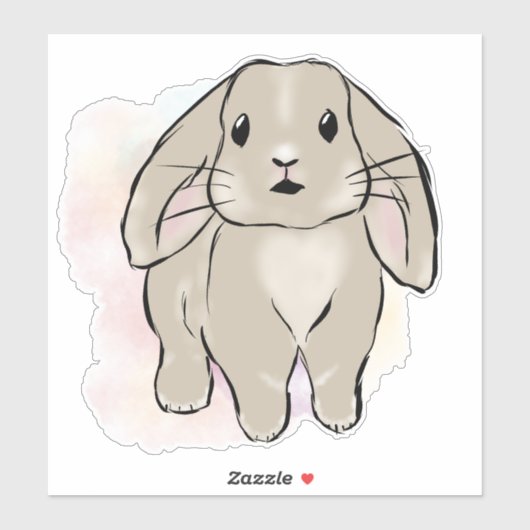 Big bunny watercolor  sticker (Vel)