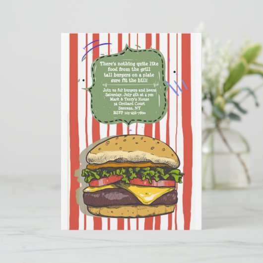 Big Burger Uitnodiging (Staand voorkant)