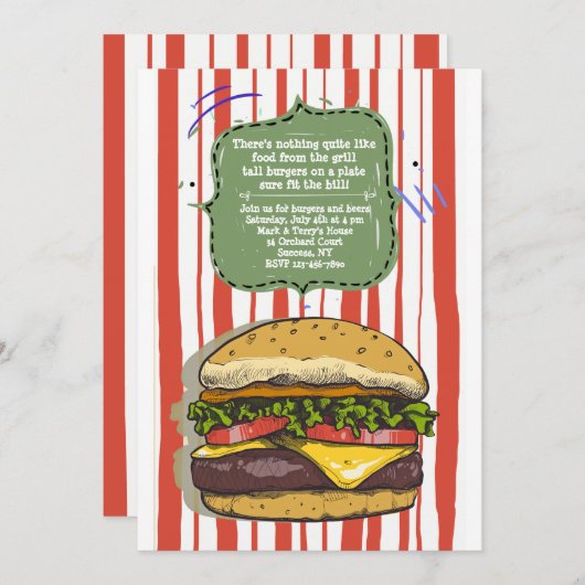 Big Burger Uitnodiging (Voorkant / Achterkant)