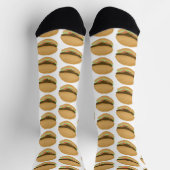 Big Burgers Hamburgers Fun Food Pattern White Sokken (Top)