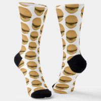 Big Burgers Hamburgers Fun Food Pattern White