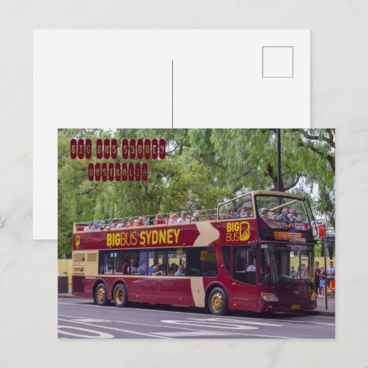 Big Bus Sydney Briefkaart (Voorkant / Achterkant)