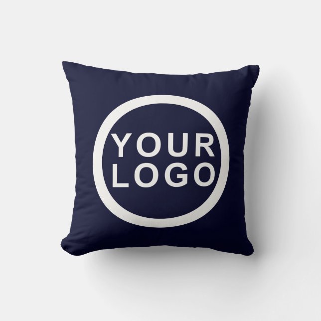 Big Business Company Logo Promotional Brand Navy Kussen (Voorkant)