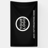 Big Business Logo Professional Zwart Wit Spandoek (Verticaal)