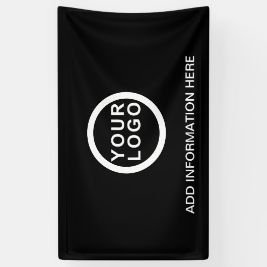 Big Business Logo Professional Zwart Wit Spandoek (Verticaal)