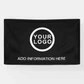 Big Business Logo Professional Zwart Wit Spandoek (Horizontaal)