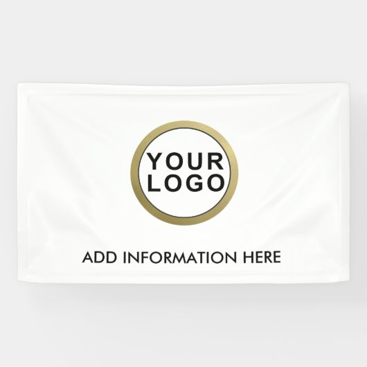 Big Business Logo Professional Zwart Wit Spandoek (Horizontaal)