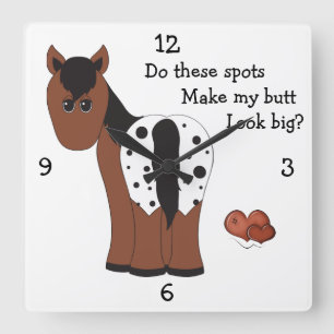 Big Butt Appy-wandklok Vierkante Klok