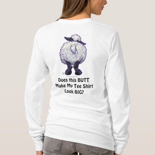 Big Butt Funny Sheep T-Shirts (Achterkant)