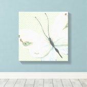 Big Butterfly op Polka Dots Canvas Print (Insitu (Houten vloer))