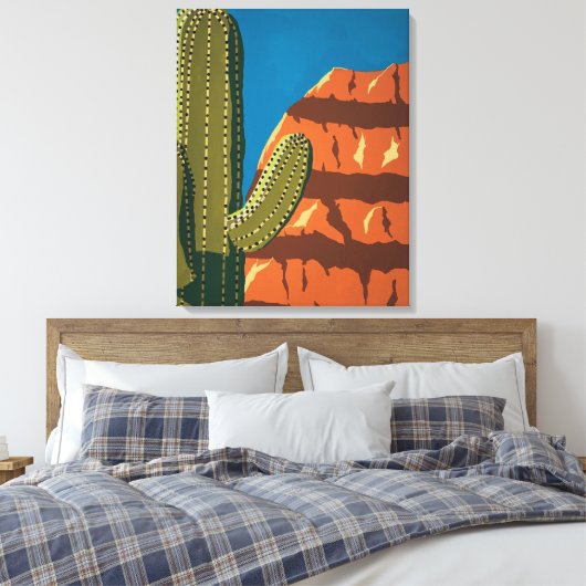 Big Cactus Canvas Afdruk (Insitu (Slaapkamer))