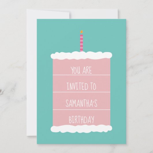 Big Cake Birthday Uitnodiging (Voorkant)