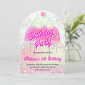 Big cake design girl Birthday Party Kaart (Staand voorkant)