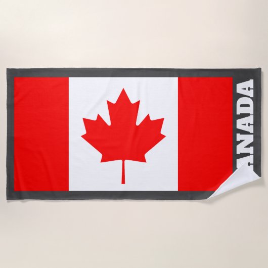 Big Canadian maple leaf vlag of Canada custom Strandlaken (Voorkant)