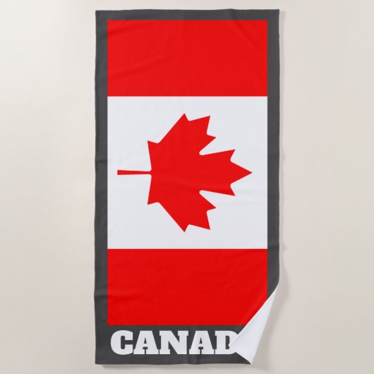 Big Canadian maple leaf vlag of Canada custom Strandlaken (Voorkant)
