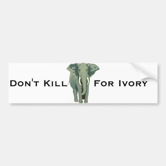 Big Cartoon Gray Elephant Bumpersticker (Voorkant)