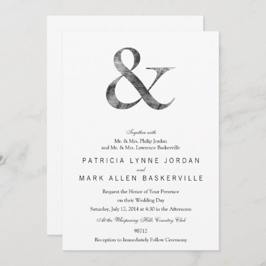 Big Caslon Medium Black Letterpress Grain Kaart (Voorkant / Achterkant)