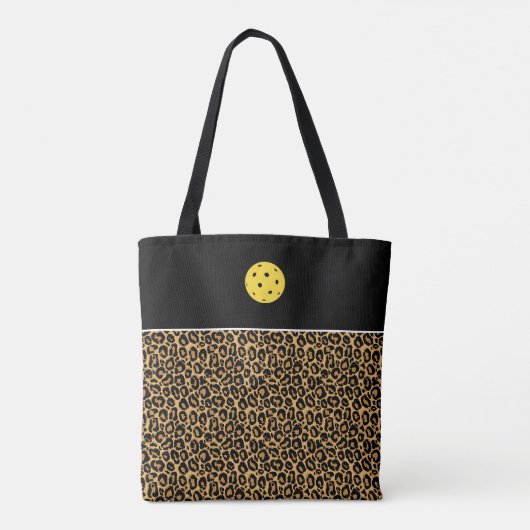 Big Cat Animal Print Aangepast Pickleball Paddle T Tote Bag (Achterkant)