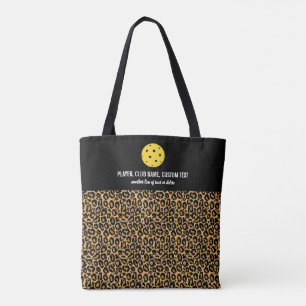 Big Cat Animal Print Aangepaste Pickleball Paddle Tote Bag
