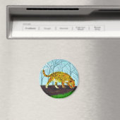 Big Cat Art Jaguar Magneet (Insitu (Vaatwasser))