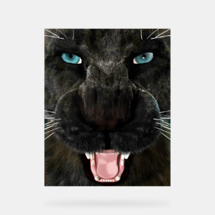 Big Cat Black Panther Acryl Bord