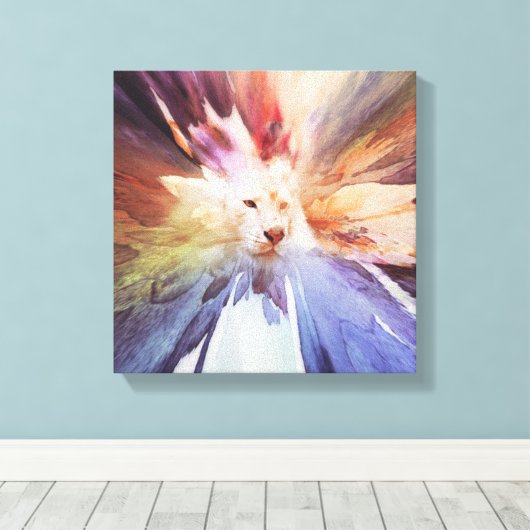 Big Cat Canvas Afdruk (Insitu (Houten vloer))