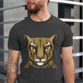 "Big Cat Head Vrouwen Mannen Grijs T-shirt