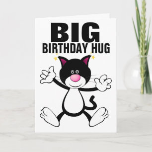 BIG CAT HUG HAPPY BIRTHDAY WENSKAARTEN KAART