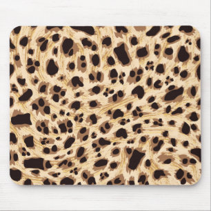 Big Cat, leopard Fur print naadloos patroonontwerp Muismat