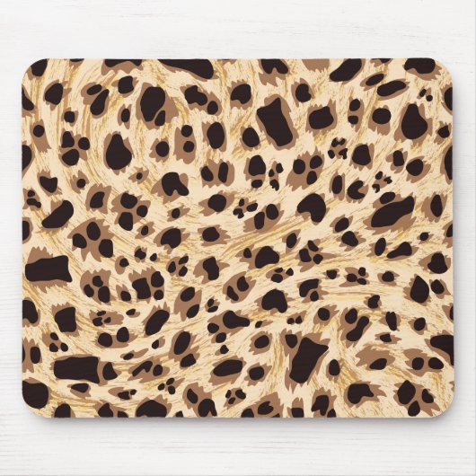 Big Cat, leopard Fur print naadloos patroonontwerp Muismat (Voorkant)