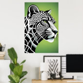 Big Cat Leopard Jaguar Poster (Thuiskantoor)