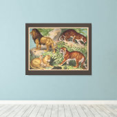 Big Cat Lions Tigers, luipaarden, dieren afdrukken (Insitu (Houten vloer))