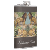 Big Cat Lions Tigers, luipaarden, dieren afdrukken Heupfles (Rechts)