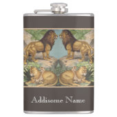 Big Cat Lions Tigers, luipaarden, dieren afdrukken Heupfles (Voorkant)