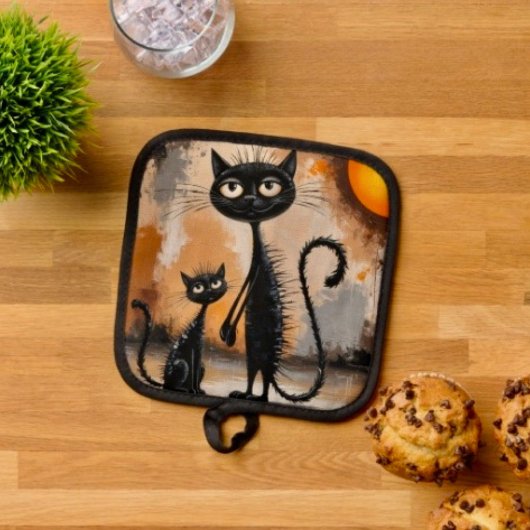 Big Cat Little Cat Halloween Pannenlap