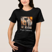 Big Cat Little Cat Halloween Tri-Blend Shirt (Voorkant)