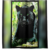 Big Cat-modellen: Green Eyed Black Panther Douchegordijn (Voorkant)