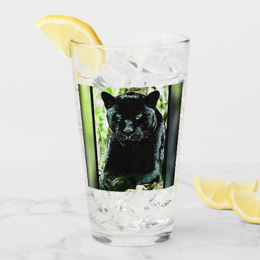 Big Cat-modellen: Green Eyed Black Panther Glas (Voorkant ijs)