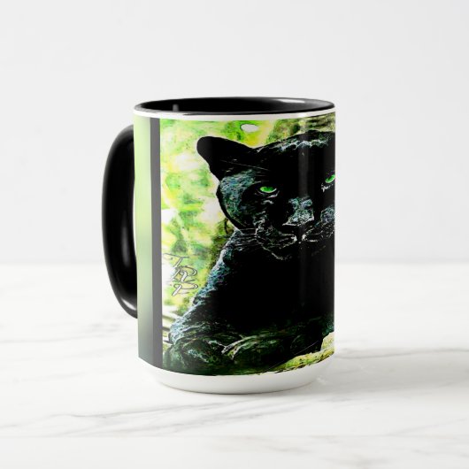 Big Cat-modellen: Green Eyed Black Panther Mok (Voorkant links)