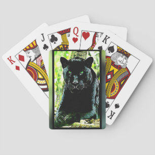 Big Cat-modellen: Green Eyed Black Panther Pokerkaarten