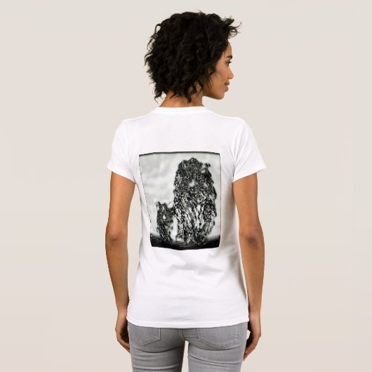 Big Cat-modellen: Magnified Snow Leopard & Cub 01- T-shirt (Achterkant volledig)
