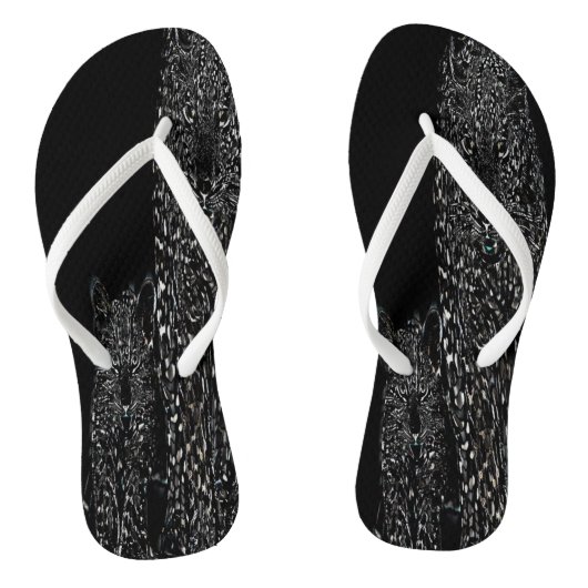 Big Cat-modellen: Magnified Snow Leopard & Cub 01- Teenslippers (Voetbed)